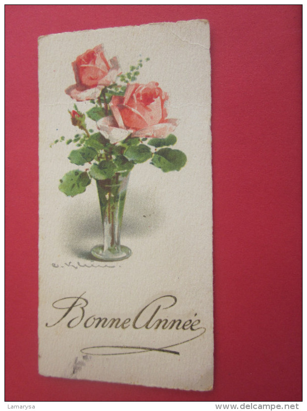 1950 CARTE POSTALE Fantaisie Type Mignonnette En CHROMO Roses JOUR DE L´AN---BONNE--ANNée HAPPY NEW YEAR - Nieuwjaar