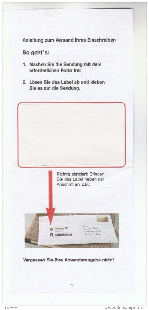 2009 REGISTERED GERMANY COVER Stamps UNESCO With ENCLOSED REGISTERED POST RECEIPT FORM Un Religion - Covers & Documents