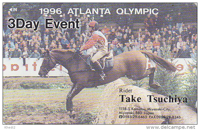 TC JAPON / 110-011 - JEUX OLYMPIQUES - ATLANTA 1996 - HIPPISME CHEVAL - HORSE OLYMPIC GAMES USA - JAPAN Phonecard - 191 - Olympic Games