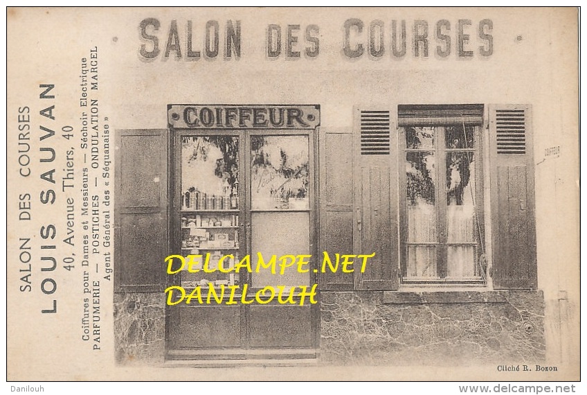 COMMERCE // COIFFEUR   SALON DES COURSES / 40 AV THIERS / VILLE ?? / LOUIS SAUVAN - Autres & Non Classés