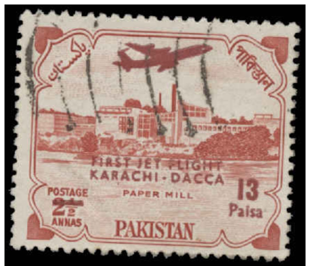 Pakistan Scott #159, 13p On 2½a Carmine  (1959) Karnaphuli Paper Mill, Used - Pakistan