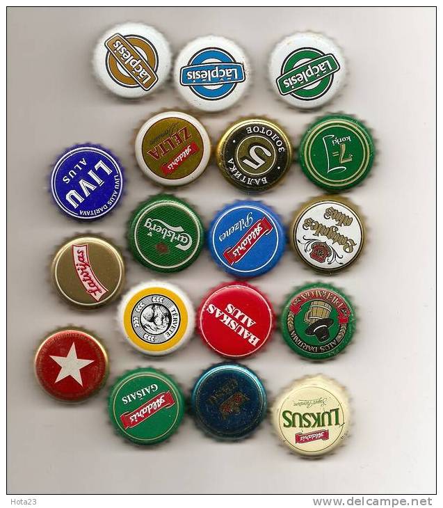 Russia Latvia 18 Diff BEER BOTTLE KRONKORKEN CAPS Lot- 1 - 2013 - Bier