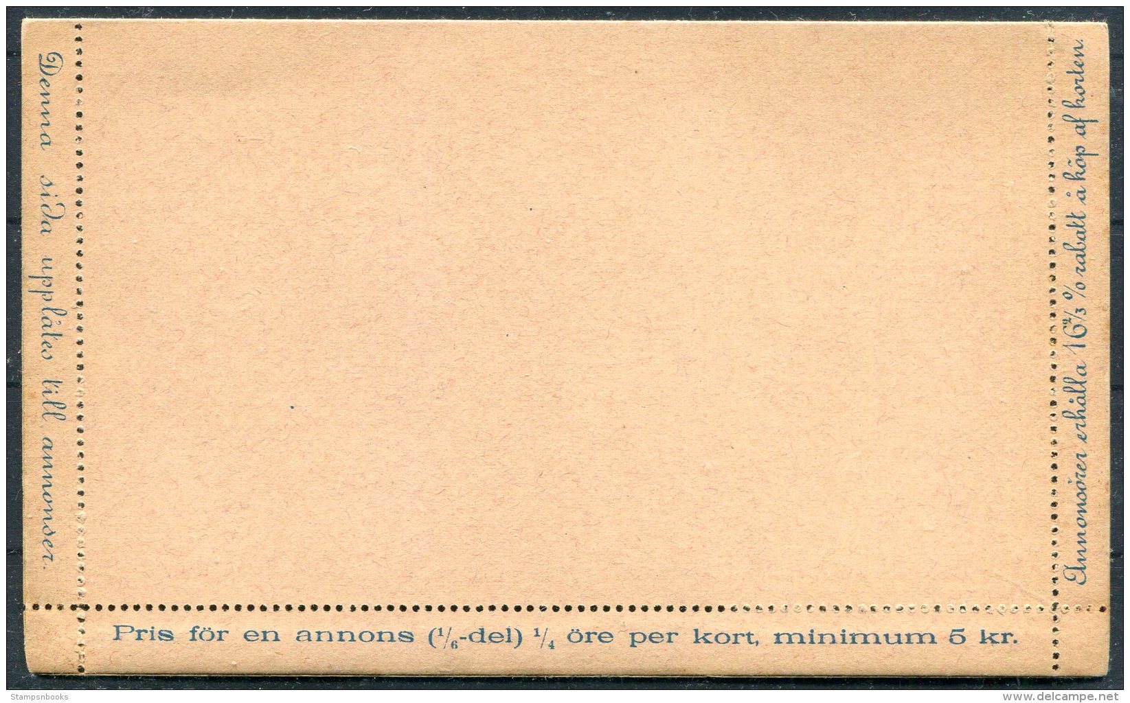 Sweden Goteborg 3 Ore Local Stationery Lettercard - Lokale Uitgaven