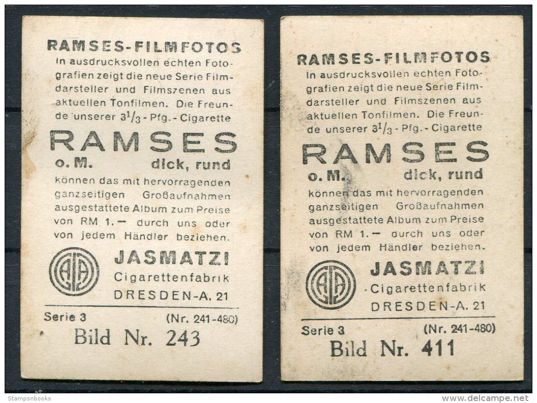 2 X Ramses Filmfotos Film Stars Cards Helen Hayes / Lilian Harvey - Andere Merken