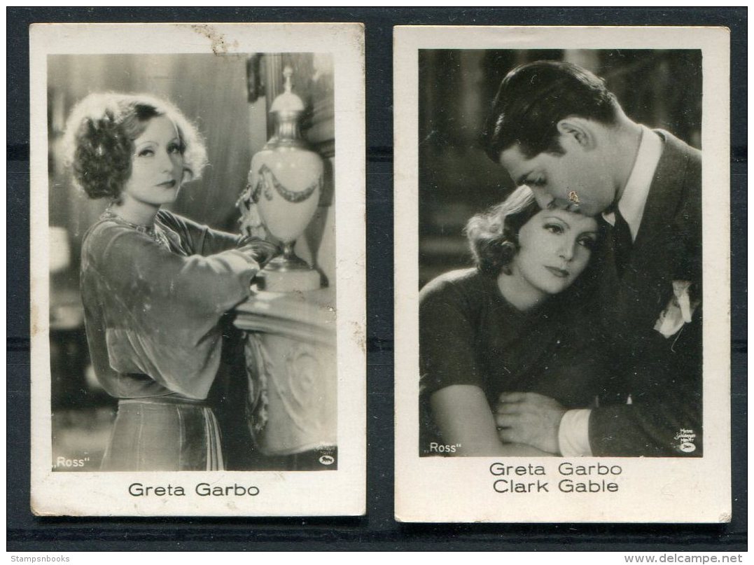 4 X Ramses Filmfotos Film Stars Cards Greta Garbo / Clark Gable / Joan Crawford - Other Brands