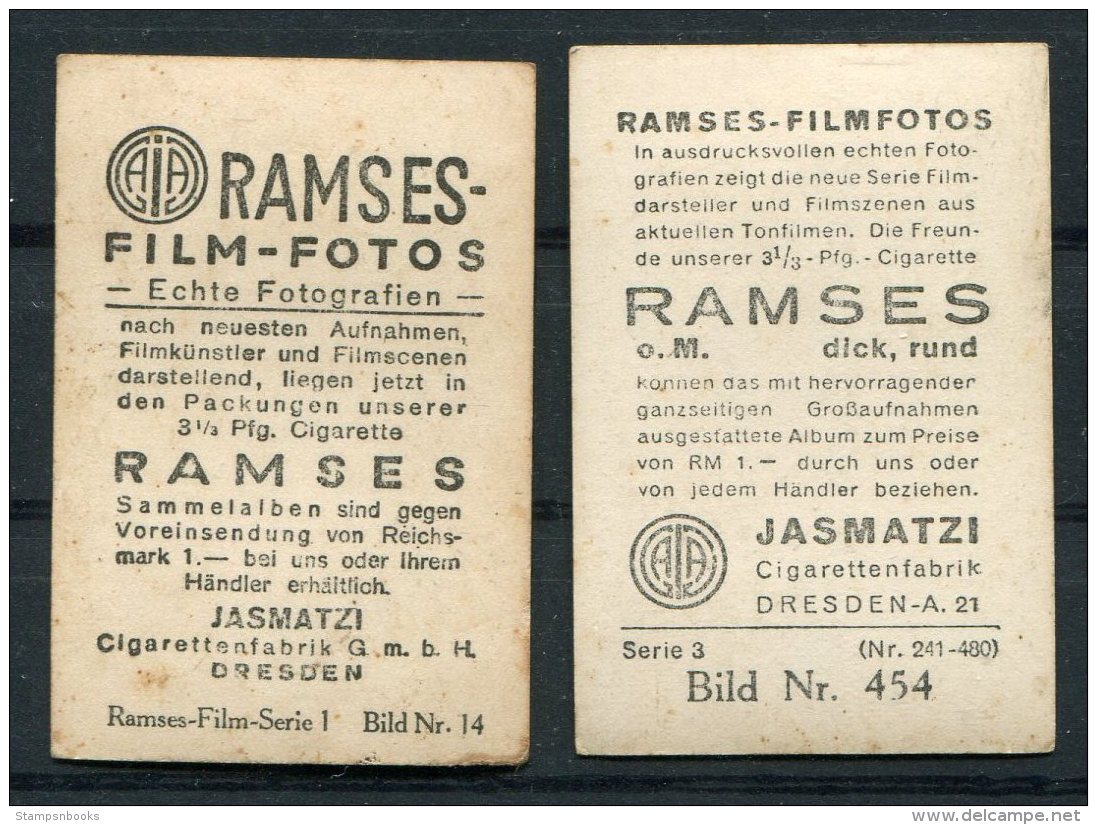 4 X Ramses Filmfotos Film Stars Cards Greta Garbo / Clark Gable / Joan Crawford - Other Brands