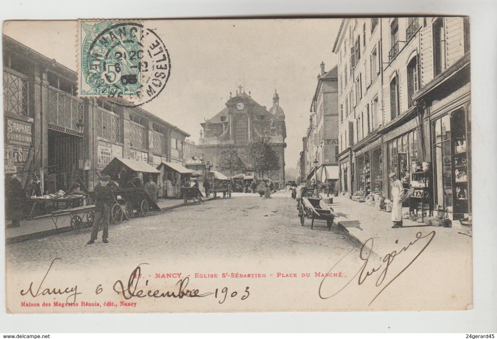 CPA PIONNIERE NANCY (Meurthe Et Moselle) - Eglise Saint Sébastien Place Du Marché - Nancy