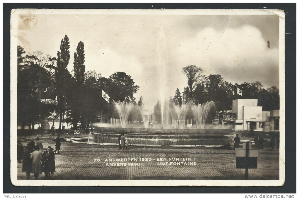 CPA - Photo Carte - Foto Kaart - ANVERS - ANTWERPEN - Une Fontaine - Expo 1930     // - Antwerpen