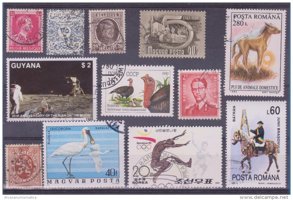 LOT OF USED STAMPS    ANIMALES  ANIMALS  PAISES  COUNTRIES VARIOS  VARIOUS   S-1497 - Mezclas (max 999 Sellos)