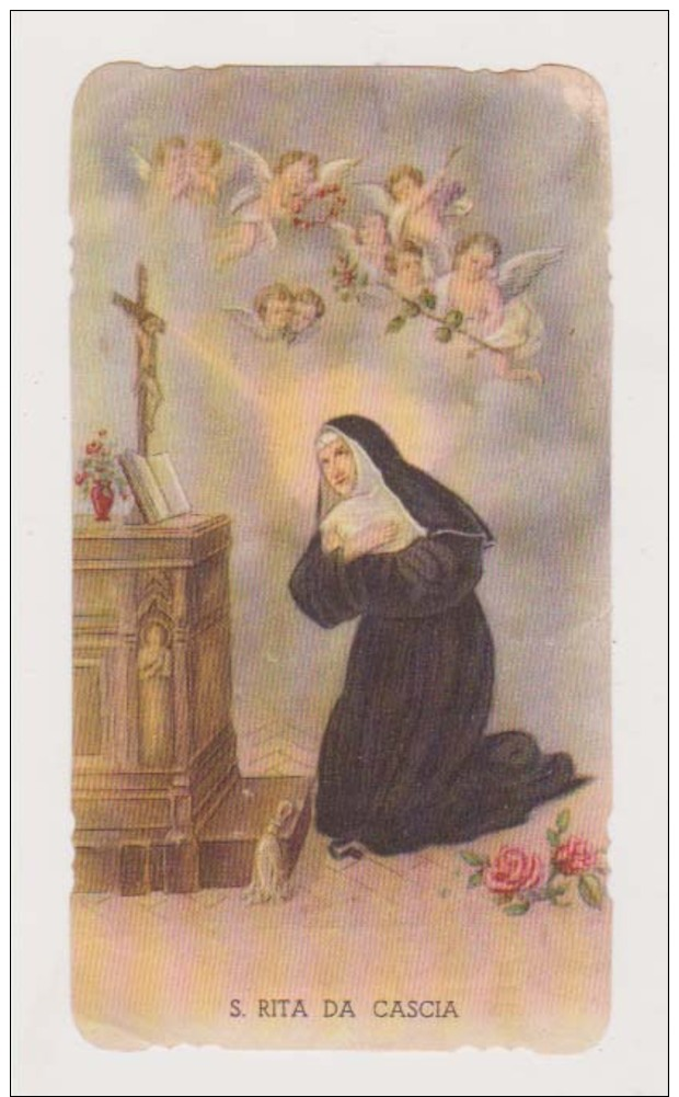 ANTICO SANTINO FUSTELLATO SANTA RITA DA CASCIA EDIZ. G.MI 11 IMAGE PIEUSE ANDACHTSBILD HOLY CARD - Imágenes Religiosas