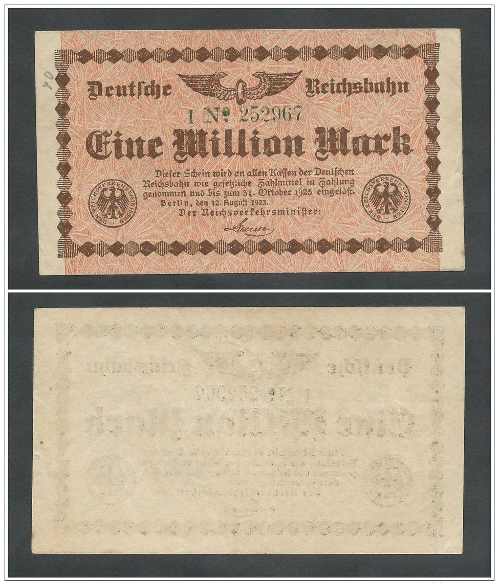 Germany 1 Million Mark 1923 In (VF++) CRISP Banknote BERLIN - Other & Unclassified