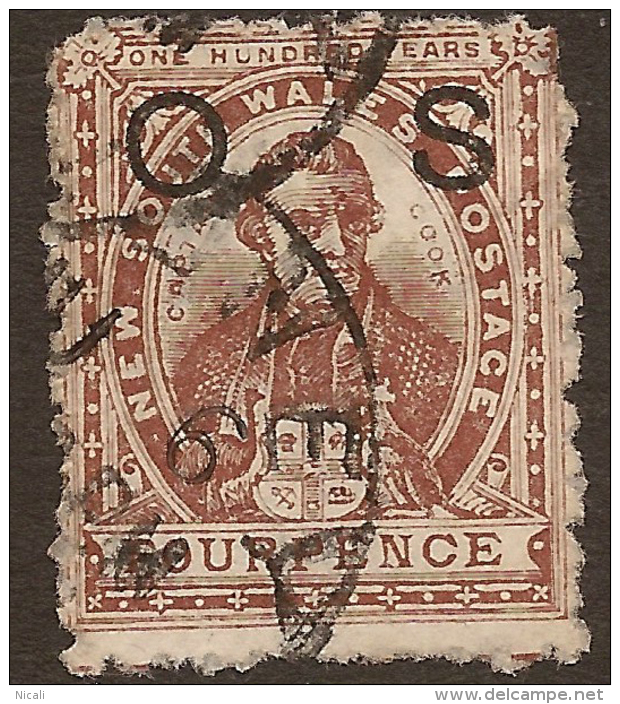 NSW 1888 4d Capt Cook OS SG O41 U #VI313 - Used Stamps