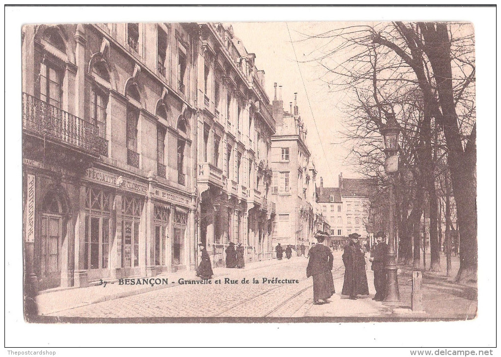 CPA 25 BESANCON GRANVELLE ET RUE DE LA PREFECTURE USED WITH STAMP Achat Immédiat - Besancon