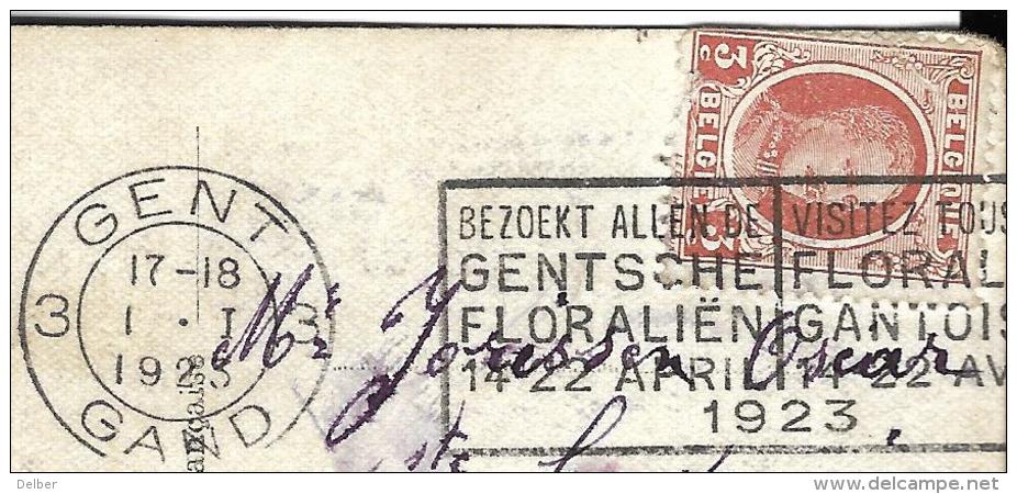 _6ik-941: N° 192:  3 GENT 3 Gand  ..Gentse Floraliën...1923 > A.B.6 Legerpost >> 7 PMB 7 BLP 4 I 23 >> Doorgestuurd  Inf - Army