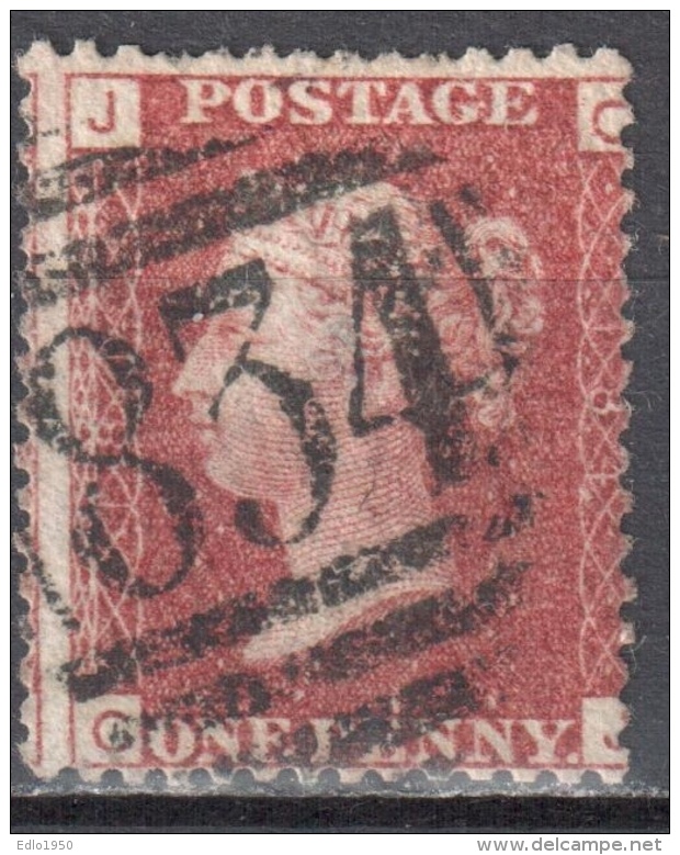 Great Britain 1858-79 - Queen Victoria, 1d Red - Mi.16 Plate 184  - Used - Usati