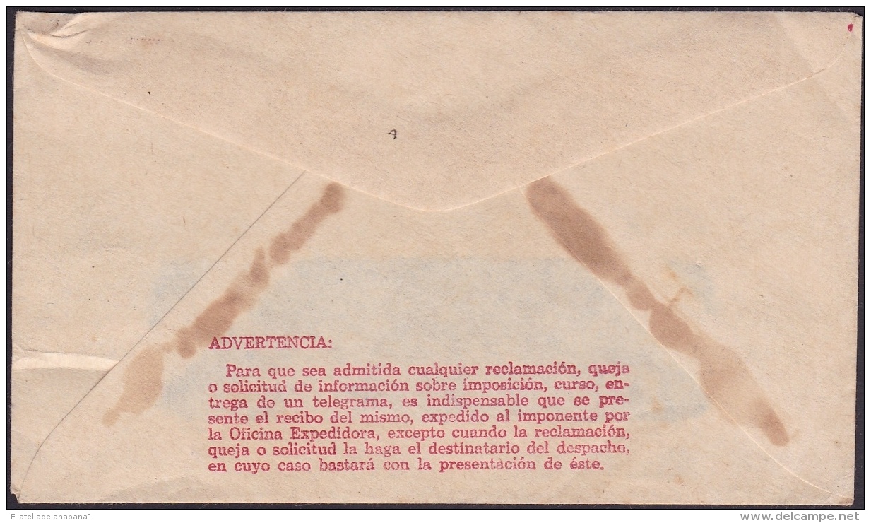 TELEG-202 CUBA  REPUBLICA. TELEGRAFO TELEGRAMA TELEGRAPH. CIRCA 1940. OFICIAL. - Telegrafo