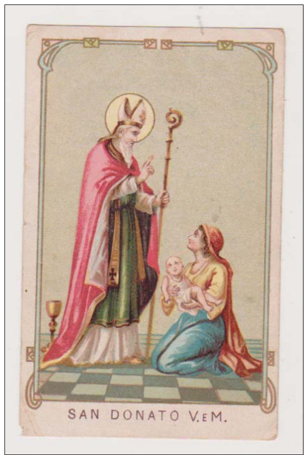 ANTICO SANTINO FUSTELLATO SAN DONATO V. E M. IMAGE PIEUSE ANDACHTSBILD HOLY CARD - Devotion Images