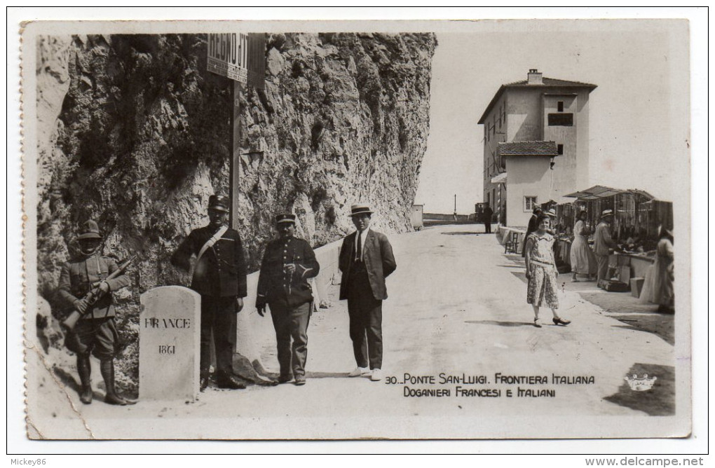 Frontera Italiana--1929--Douaniers Français Et Italiens--Pont St Louis,cpsm 14 X 9 N°30  éd Rostan & Munier-carte Glacée - Douane