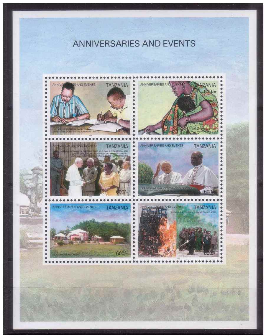 TANZANIA 2005 ANNIVERSARIES &amp; EVENTS SHEETLET MNH M03908 - Tanzanie (1964-...)