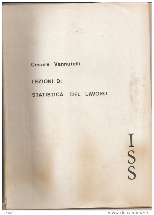 Lezioni Di Statistica Del Lavoro Cesare Vannutelli - Derecho Y Economía