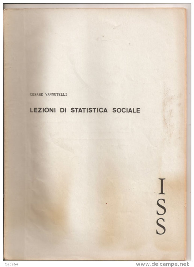 Lezioni Di Statistica Sociale Cesare Vannutelli - Law & Economics