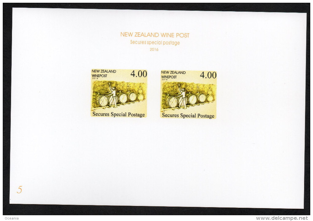 New Zealand Wine Post Secures Special Postage Numbered Presentation Card. - Other & Unclassified