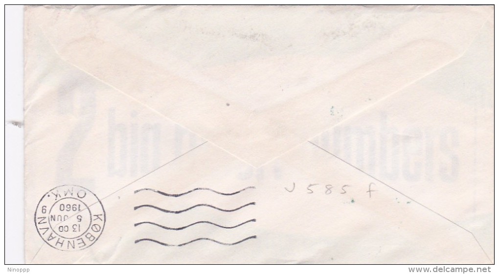 United States 1960 Inaugural Jet Flight Polar Route Los Angeles To Copenaghen, By SAS Souvenir Cover - Enveloppes évenementielles