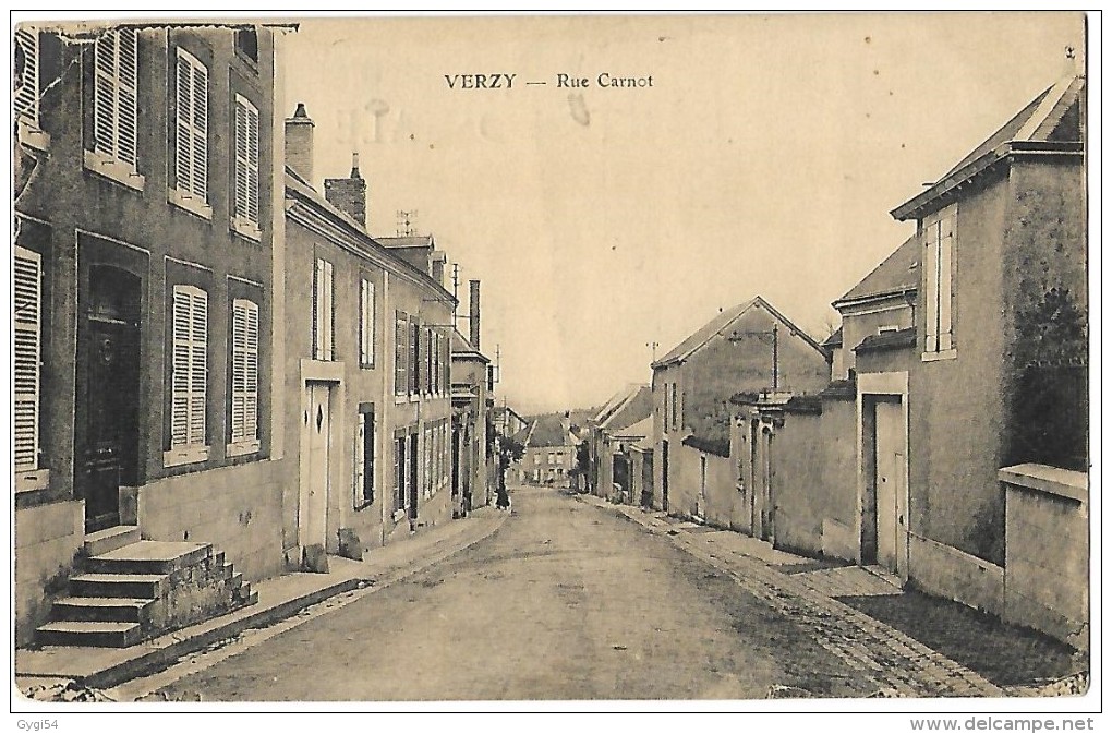 51   Verzy    Rue Carnot    CPA 1916 - Verzy