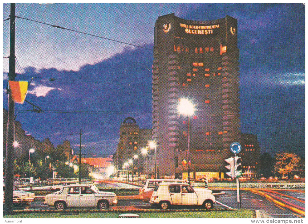 Rumania--1977--Bucuresti--La Place De L'Universite--Hotel Inter Continental---a Le Mans, Francia - Hoteles & Restaurantes