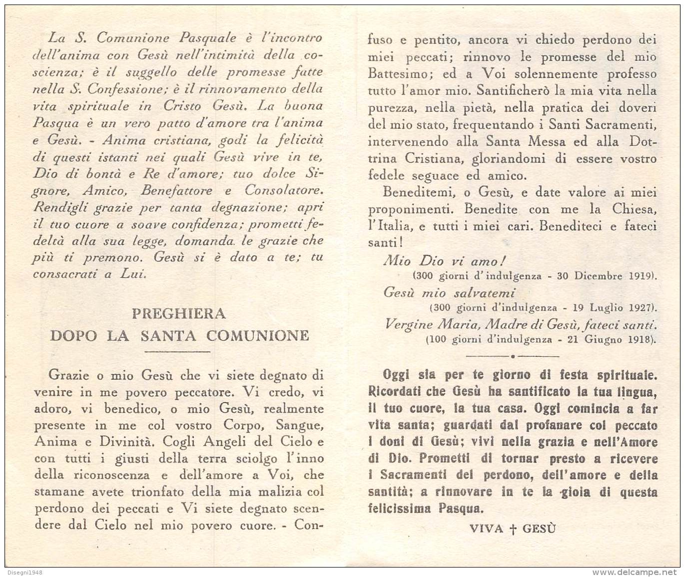 06187 "GREGGIO (VC) - COMUNIONE PASQUALE 1935" IMM. RELIG. ORIGIN. - Santini