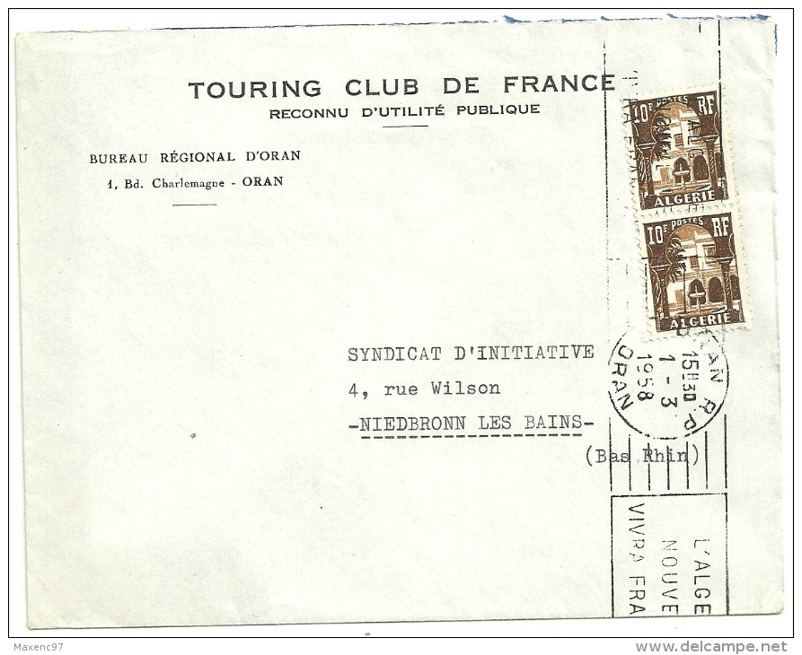 LETTRE TARIF  POUR LA FRANCE AVEC 10F EN PAIRE - Used Stamps