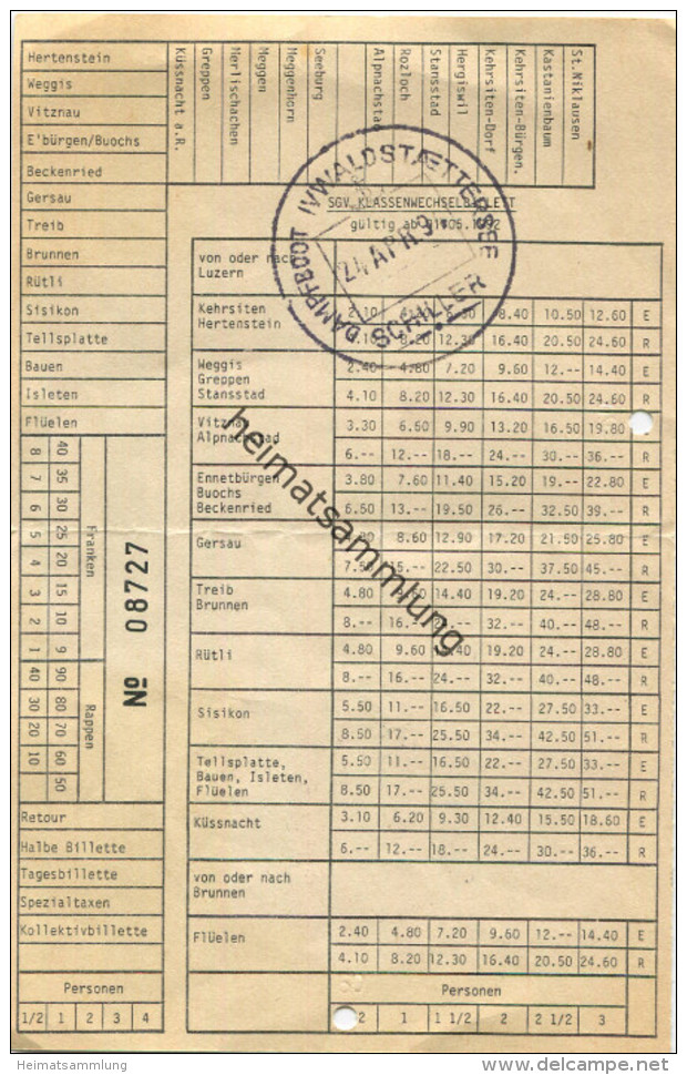 Dampfboot Schiller Vierwaldstättersee - Fahrschein - Europa