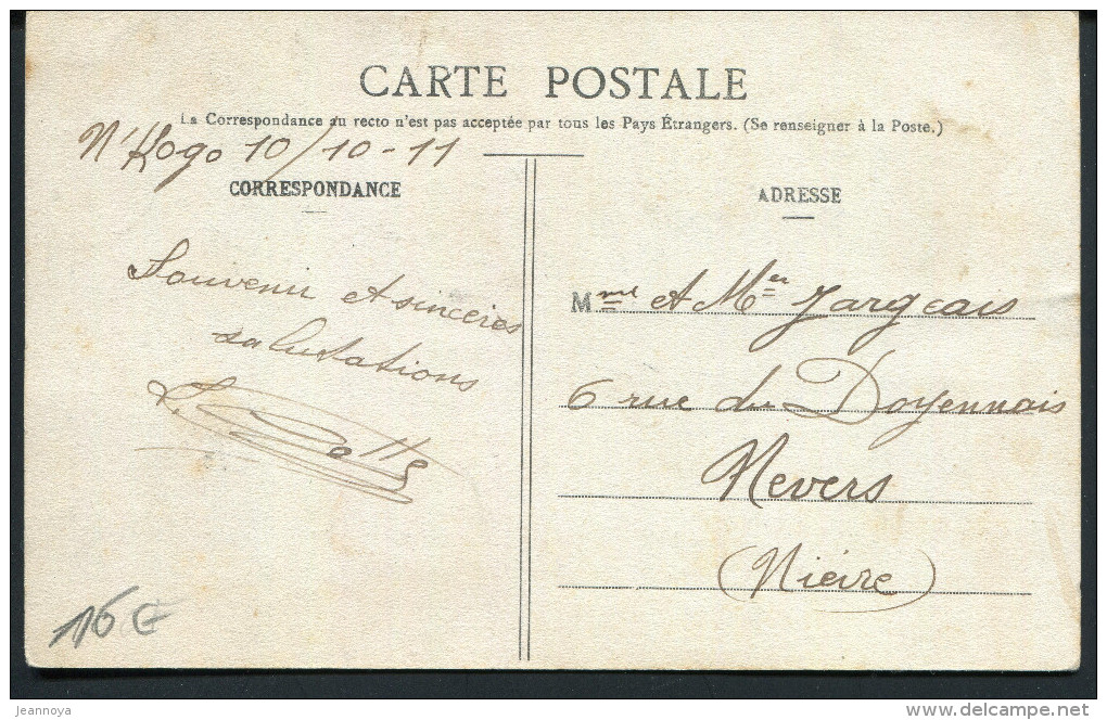 GABON - CPA DE N'KOGO DU 10/10/1911 , TP ENLEVÉ , POUR NEVERS - TB - Otros & Sin Clasificación