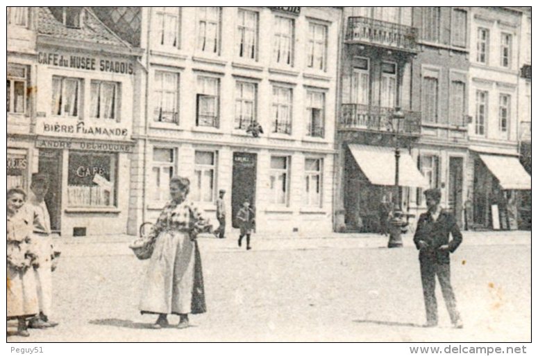 Verviers. Place Du Martyr. Hôtel Aigle Noir. Café Du Musée Spadois. Café Au Cyprès. Aux économes. Ca1900 - Verviers