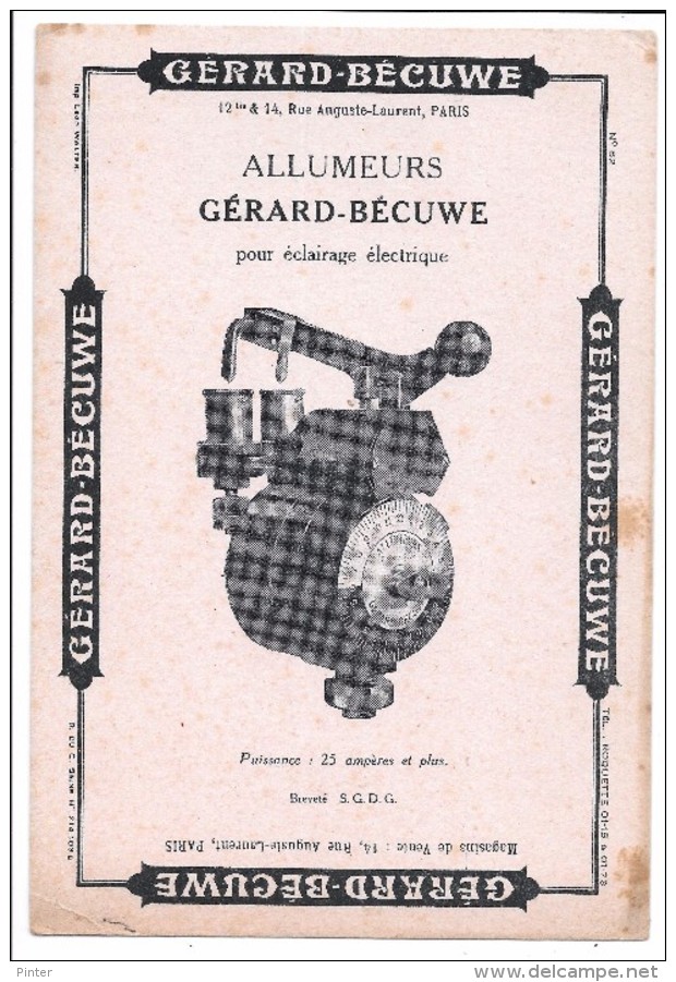 BUVARD - GERARD BECUWE - Allumeurs - Electricity & Gas