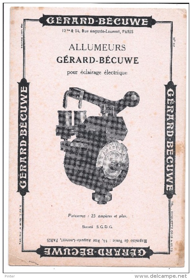 BUVARD - GERARD BECUWE - Allumeurs - Electricité & Gaz