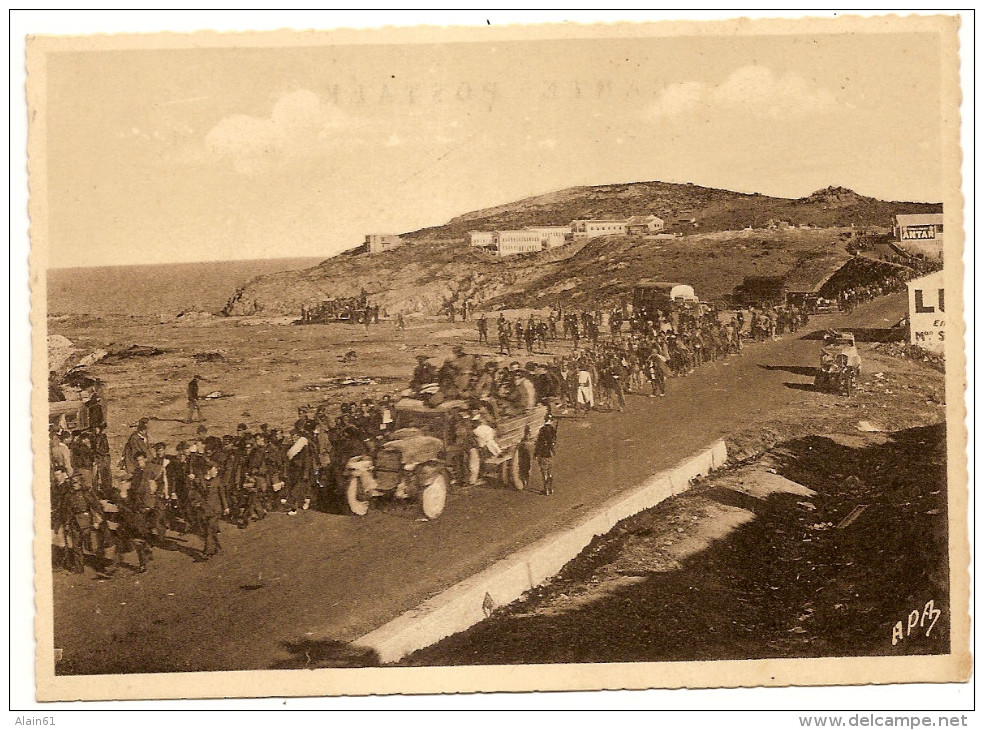 Guerre D' Espagne Caravane  Route CERBERE à COLLIOURE  Camp De La Mauresque Réfugiés - Otros & Sin Clasificación