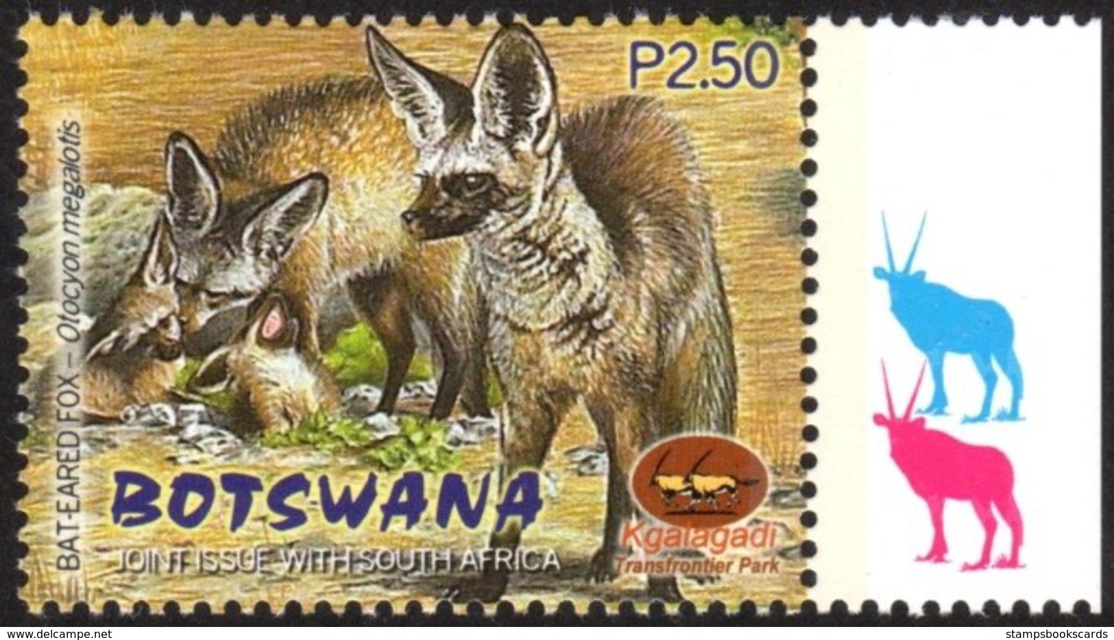 Botswana Bat-eared Fox Otocyon Megalotis Mnh Stamp - Game