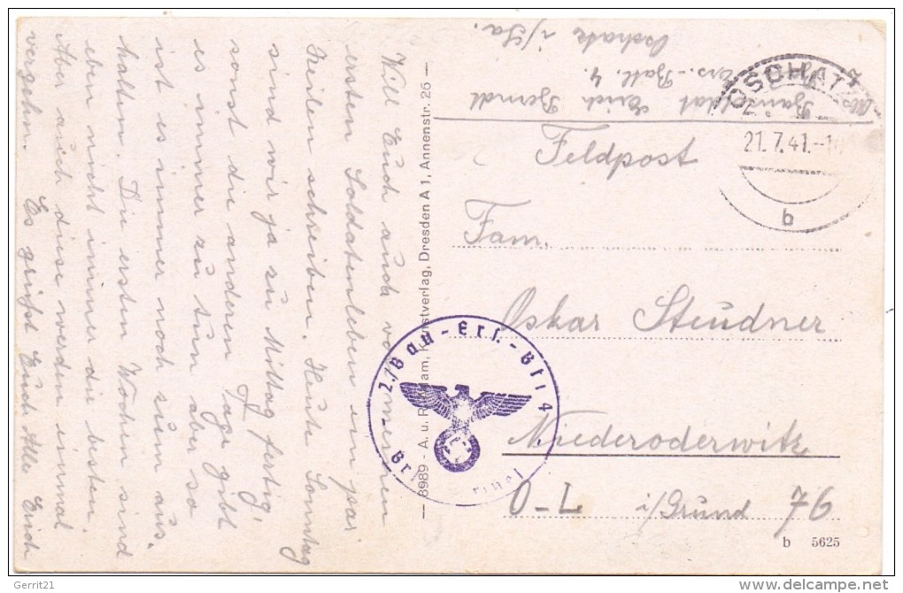 0-7260 OSCHATZ, Dresdner Strasse, 1941, Feldpost - Oschatz