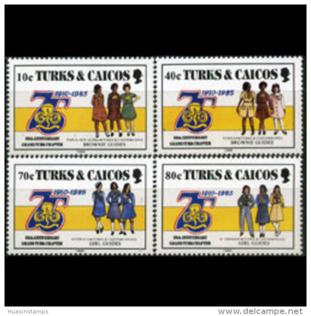 TURKS &amp; CAICOS 1985 - Scott# 705-8 Girl Guides Set Of 4 MNH - Turks & Caicos (I. Turques Et Caïques)