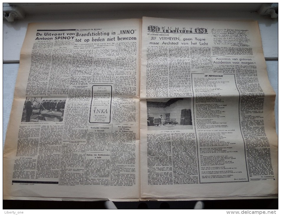 Tienduizenden Eerden ANTOON SPINOY Op Zijn Laatste Tocht - Volksgazet Nr. 229 - 1 Juni 1967 ( Zie Foto´s ) ! - Obituary Notices