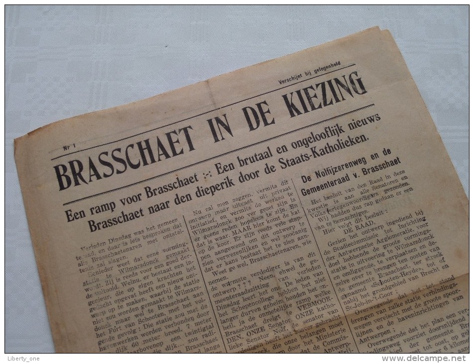 BRASSCHAET IN DE KIEZING ( Nr. 1 - Verschijnt Bij Gelegenheid ) STEMT Allen Onder N° 1 ( Zie Foto´s ) ! - Décrets & Lois