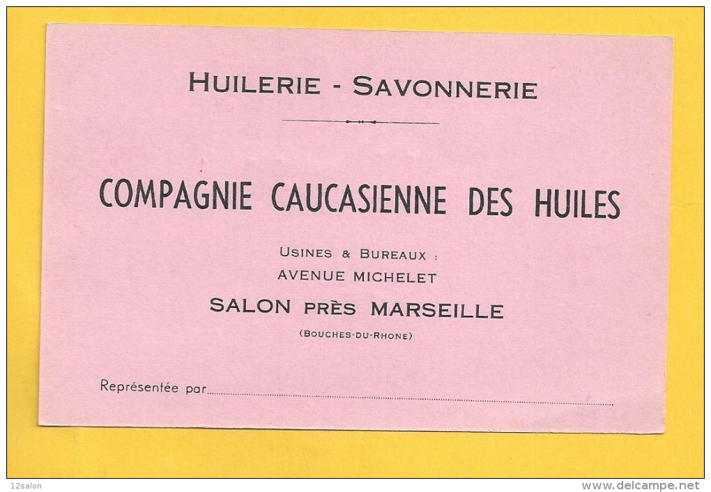 SALON DE PROVENCE CARTE Huilerie Savonnerie CAUCASIENNE DES HUILES - Salon De Provence