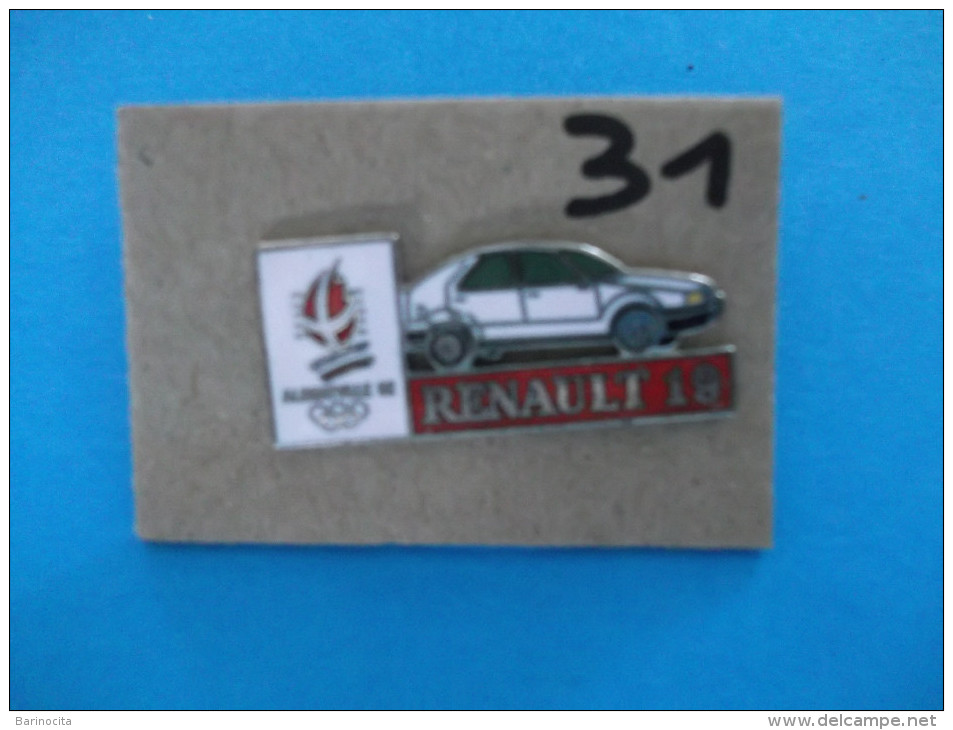 PIN´S - RENAULT "   RENAULT 19   Pub Sponsor  J O  Albertville 92   "  - Voir Photo ( 31 ) - Renault