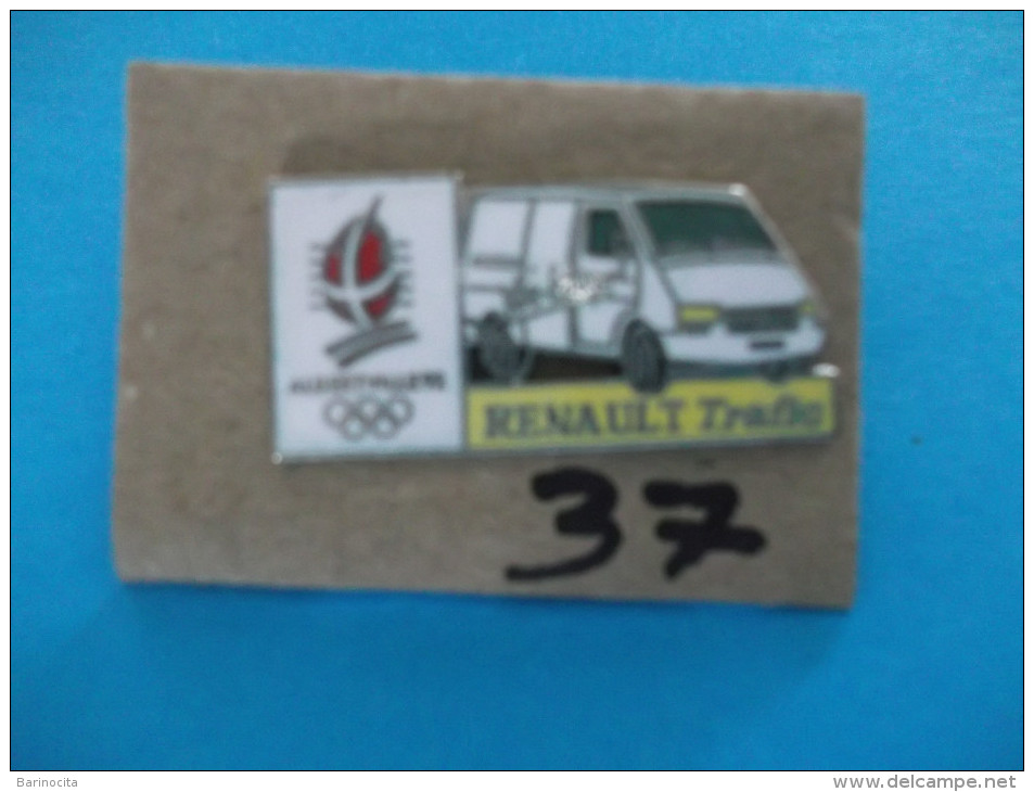 PIN´S - RENAULT "  RENAULT TRAFIC   " -   Pub Sponsor  J O  Albertville 92 - Voir Photo ( 37 ) - Renault