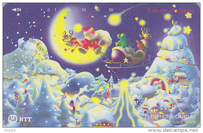 Télécarte JAPON / NTT 231-193 B  - PERE NOEL Renne Traineau - CHRISTMAS SANTA CLAUS Japan Phonecard - 384 - Noel