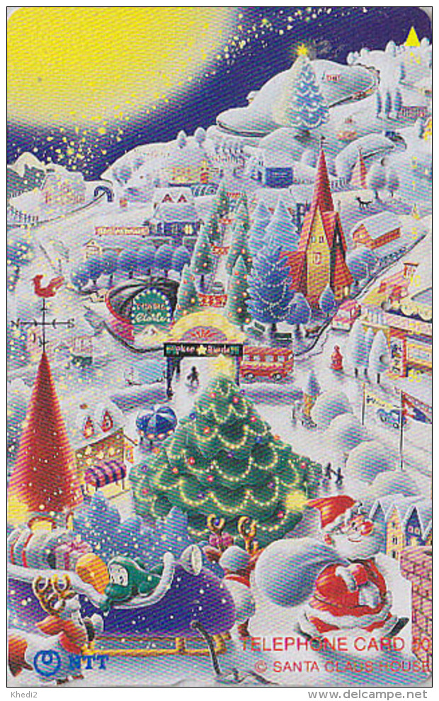 Télécarte JAPON / NTT 231-255  - PERE NOEL Renne Traineau Coq - CHRISTMAS SANTA CLAUS JAPAN Phonecard - 385 - Noel