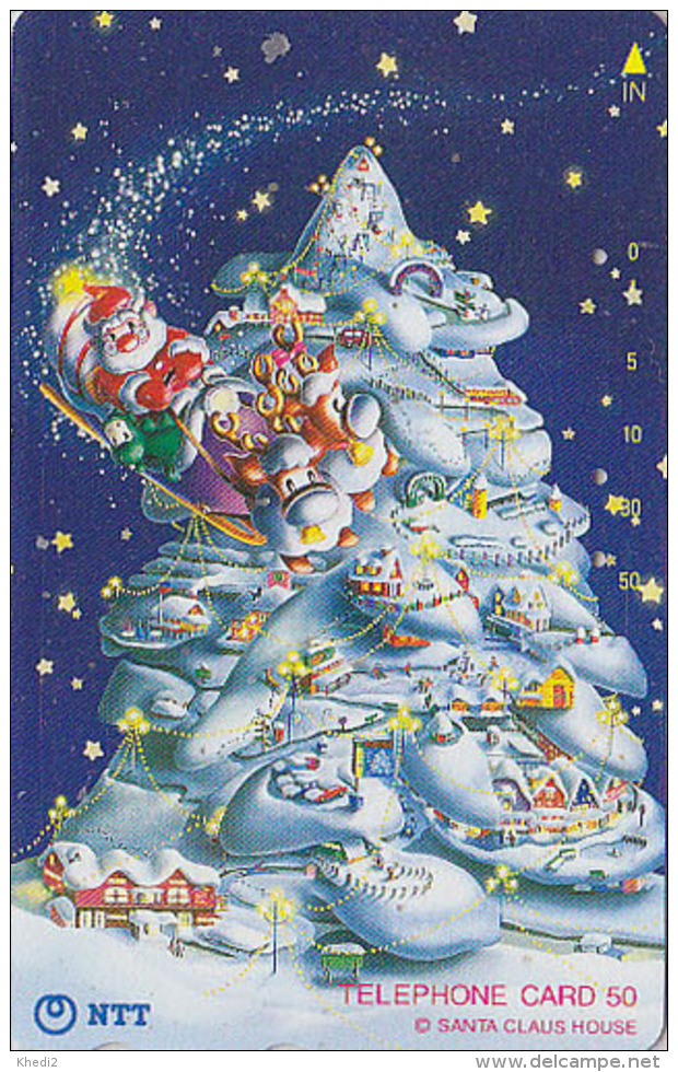 Télécarte Japon / NTT 231-279 - PERE NOEL Renne Traineau Sapin - CHRISTMAS SANTA CLAUS Japan Phonecard / B - 387 - Noel