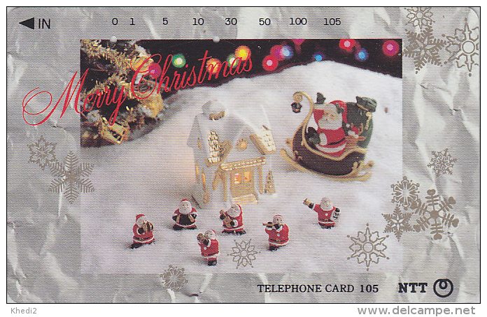 Télécarte Japon / NTT 271-061 - PERE NOEL Traineau  Musique- CHRISTMAS SANTA CLAUS Japan Phonecard / B - 389 - Noel