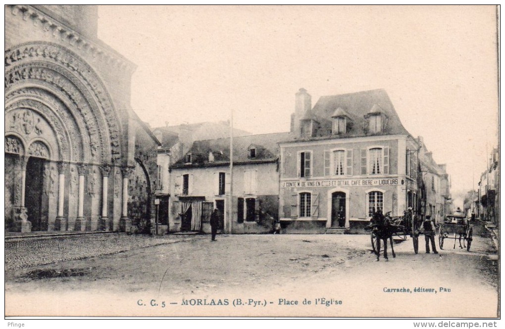 Morlaas - Place De L'église (J. Conte Marchande De Vins ...) , 1932 - Morlaas